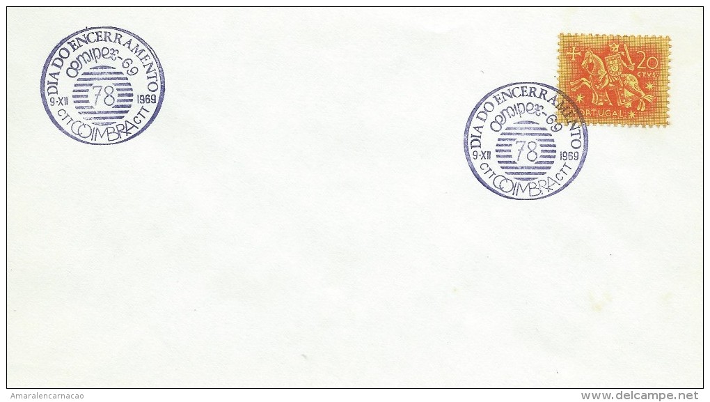 TIMBRES - STAMPS - MARCOPHILIE - PORTUGAL - JOUR DE CLÔTURE - CACHET 09-12-1969 - COIMBRA - Flammes & Oblitérations