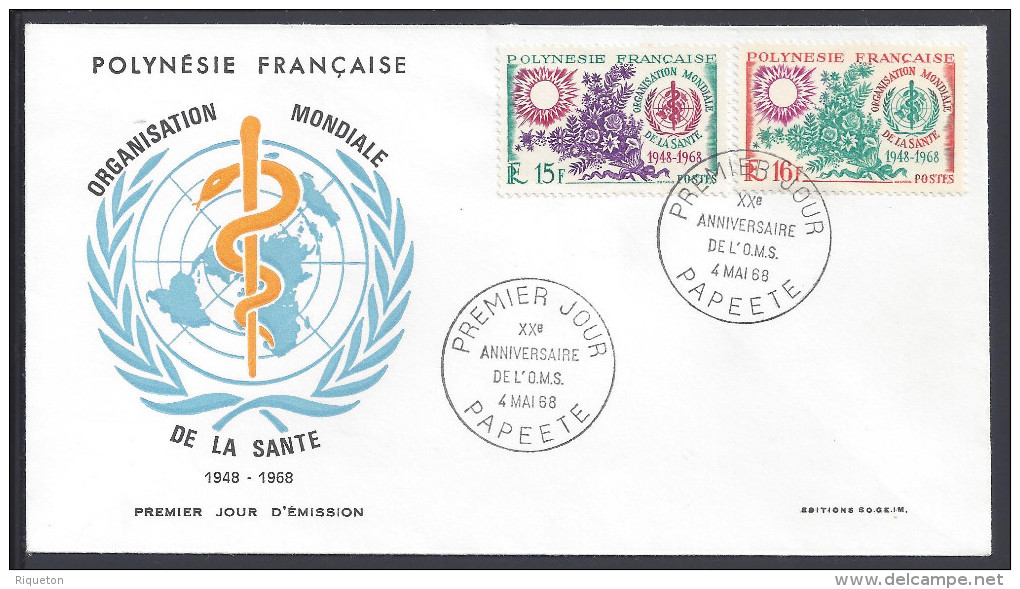 POLYNESIE FRANCAISE - 1968 -  DEUX ENVELOPPES 1er JOUR - TIMBRES POSTE N° 60 à 63 - - Lettres & Documents