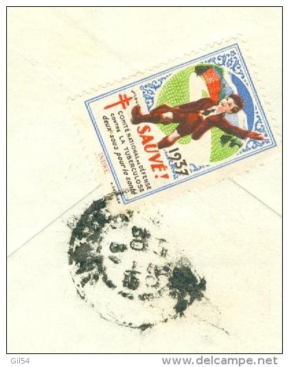 Timbre Antituberculeux De 1937 Au Dos Lac Affranchie Par Yvert N° 365 EN 1937  Am10112 - Tuberkulose-Serien
