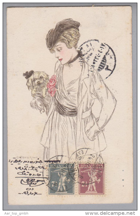 Motiv Künstlerkarte A.Zandorino 1918-03-24 Nach Türkei - Zandrino