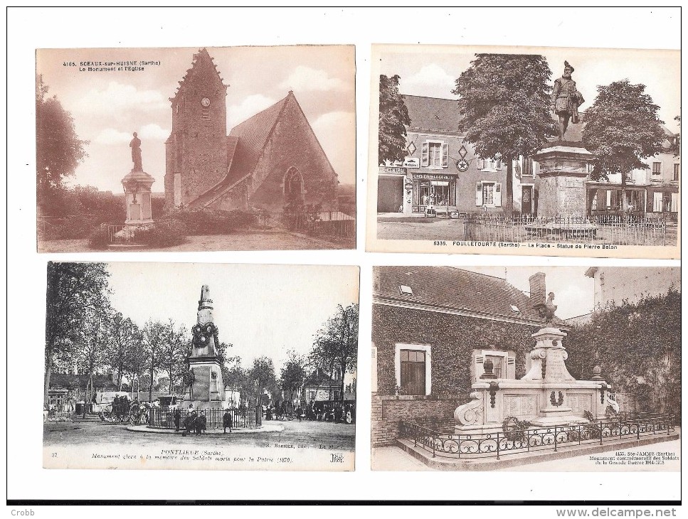 7622 - Lot De 28 CPA De Monument Aux Morts De La SARTHE - 5 - 99 Postkaarten