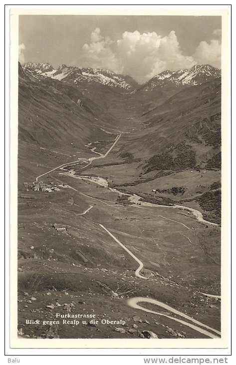 AK SW Furkastrasse - 2 Scans, Ca. 1930, NEU. Uri - Blick Gegen Realp U. Die Oberalp - Sehr Gut Erhalten - Realp