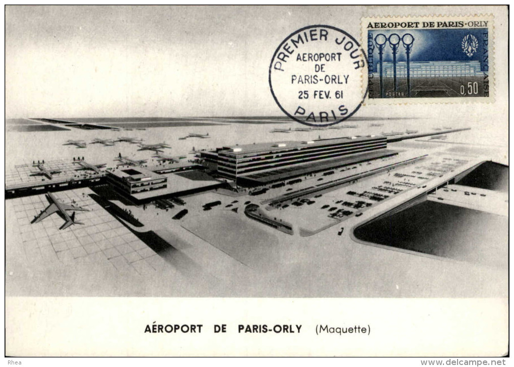 AVIATION - AEROPORT - Maquette ORLY - Carte Premier Jour - Aerodrome