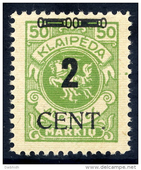 MEMEL (Lithuanian Occ) 1923 (May) 2 CENT. On 50 Mk. MNH / **.  Michel 185 - Klaipeda 1923
