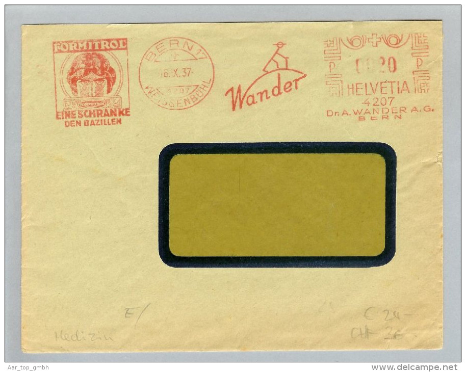 MOTIV Lebensmittel 1937-09-16 CH Brief Frei-O Dr.A.Wander AG - Frankiermaschinen (FraMA)