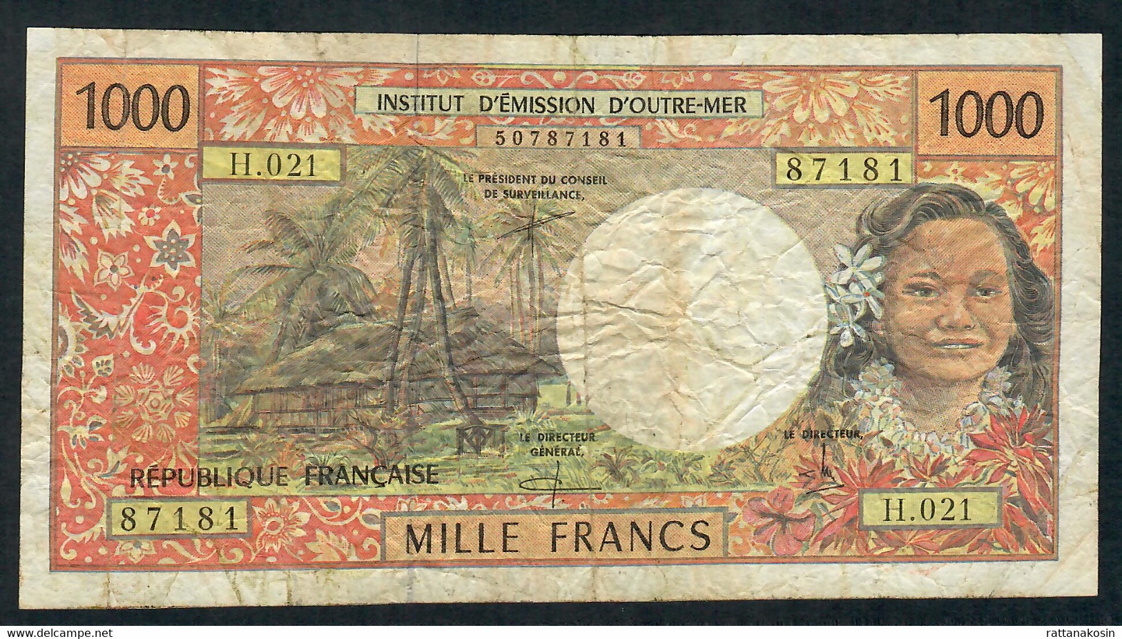 FRENCH PACIFIC TERRITORIES P2e 1000 FRANCS 2000 Signature 6 POUILLEUTE-REDOUIN-AUDREN   AVF - Territori Francesi Del Pacifico (1992-...)