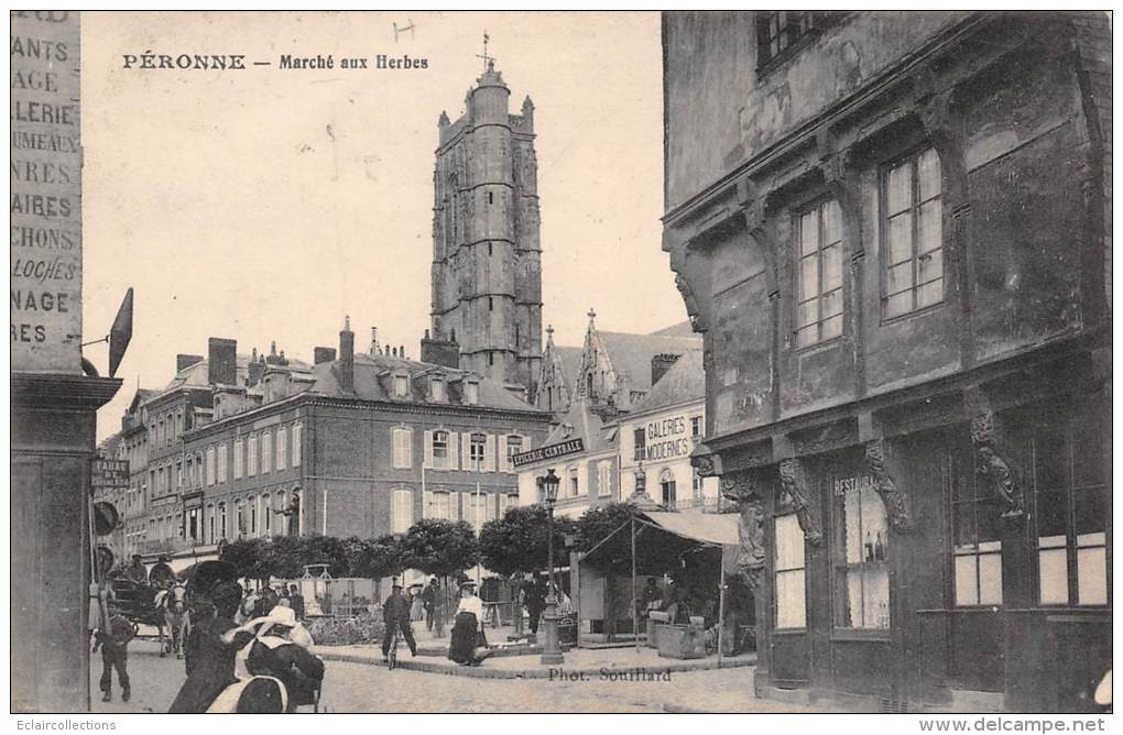 Péronne   80   Marché Aux Herbes En Hiver - Peronne