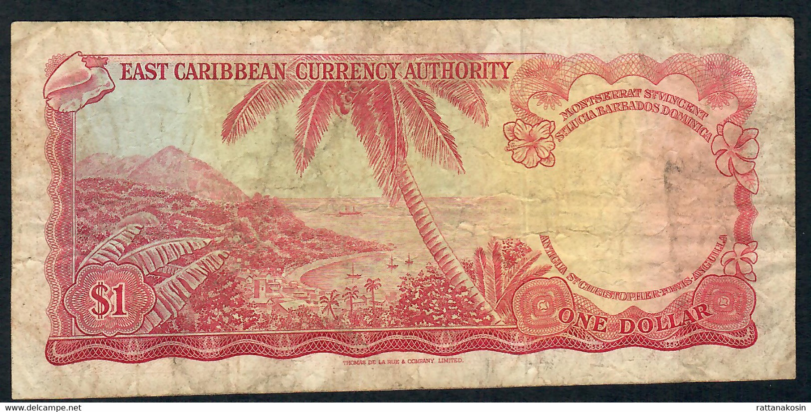 E.C.T.  P13a1   1  DOLLAR   L.1965 Signature 1 ! VF No P.h. ! - Caraïbes Orientales