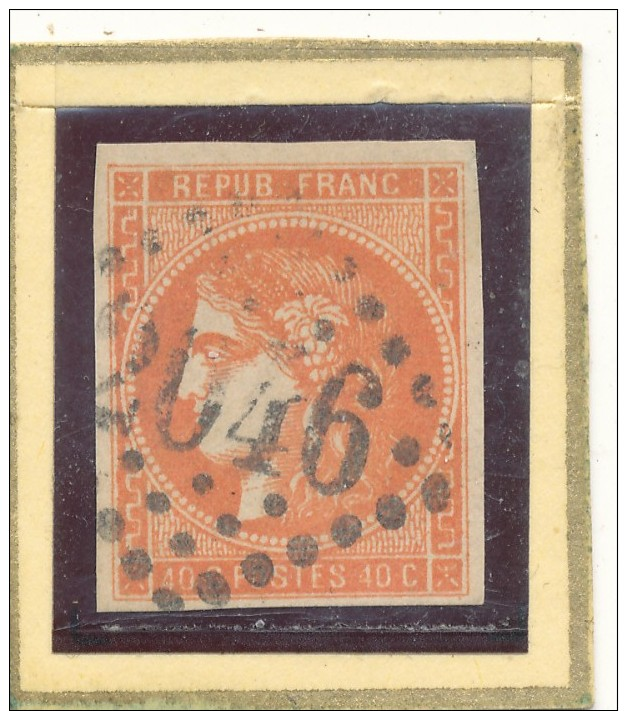 N°48 BORDEAUX ORANGE TRÈS VIF SIGNE DEUX FOIS. - 1870 Bordeaux Printing