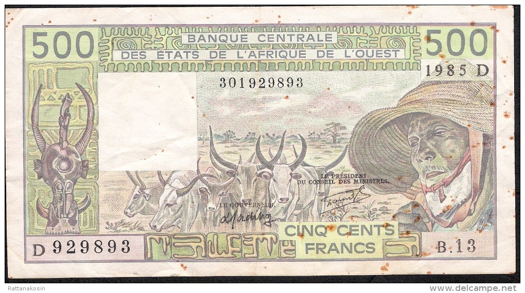 W.A.S. MALI P405De 500 FRANCS 1985    VF - Mali