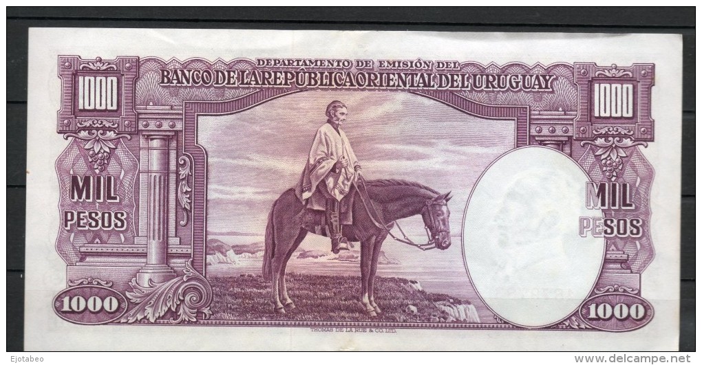 9 URUGUAY -Emitidos Desde 1939 A 1966- Bill. Nº 40-Bco. República O.del Uruguay-1 Bill. De 1000 - Uruguay