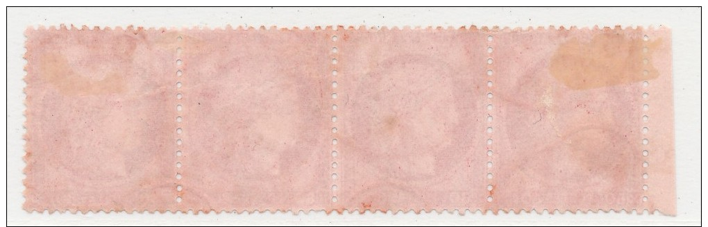 N°57 BANDE DE 4 TIMBRES BORD DE FEUILLE CACHET ROUGE AVEC VARIÉTÉ. - 1871-1875 Ceres