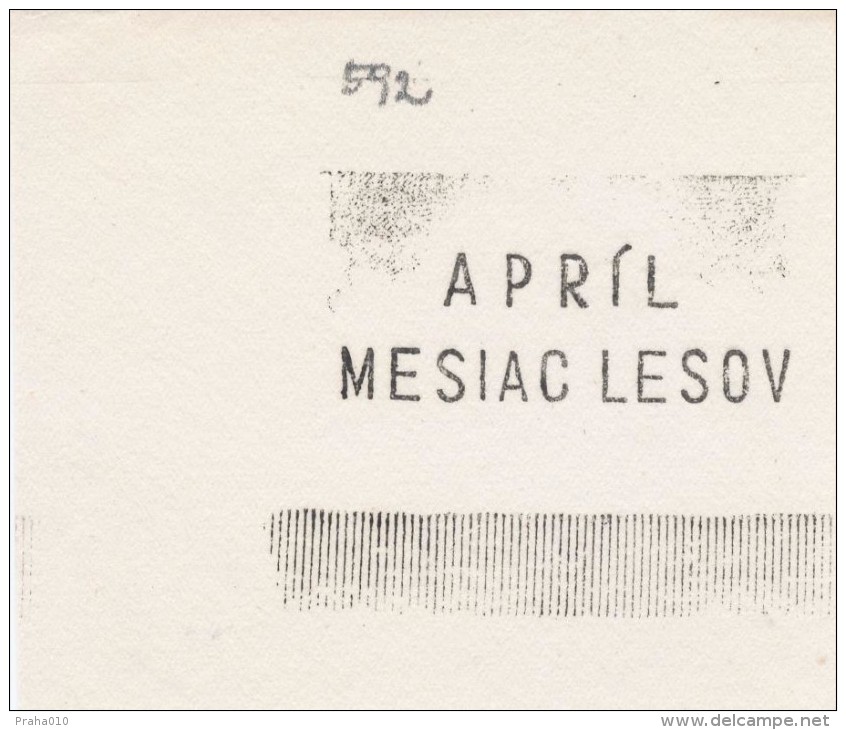 J1736 - Czechoslovakia (1945-79) Control Imprint Stamp Machine (R!): April - Month Of Forests - Proofs & Reprints