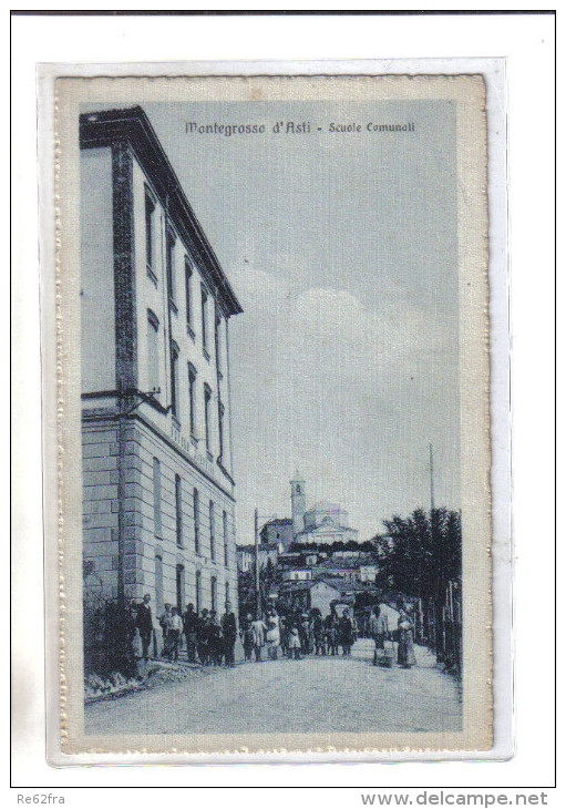 Montegrosso D'Asti, Scuole Comunali, Animata - F.p. - Anni '1910 - Asti