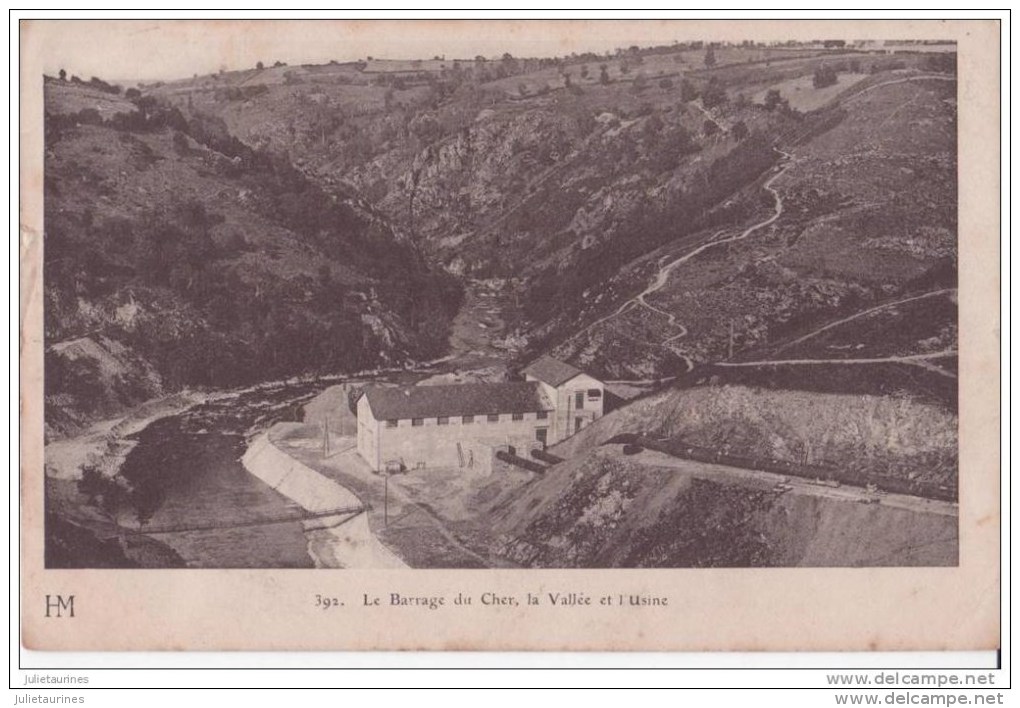 18 LE BARRAGE DU CHER LA VALLEE ET USINE.CPA BON ETAT - Autres & Non Classés