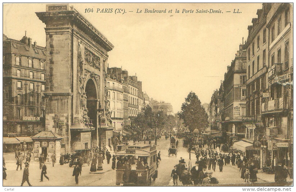 75 - PARIS (Xe) - Le Boulevard Et La Porte Saint-Denis - Transport Urbain En Surface