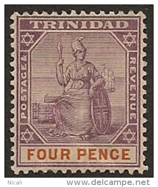 TRINIDAD 1896 4d Britannia SG118 HM IT32 - Trinidad & Tobago (...-1961)