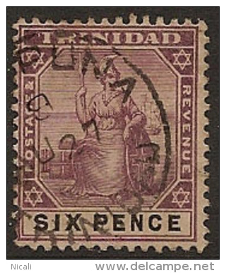 TRINIDAD 1896 6d Britannia SG 120 U IT38 - Trinidad Y Tobago