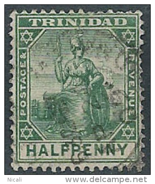 TRINIDAD 1904 1/2d Britannia SG 133b U IT44 - Trinidad Y Tobago