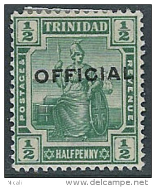 TRINIDAD 1911 1/2d Official SG O10 HM IT46 - Trinidad Y Tobago