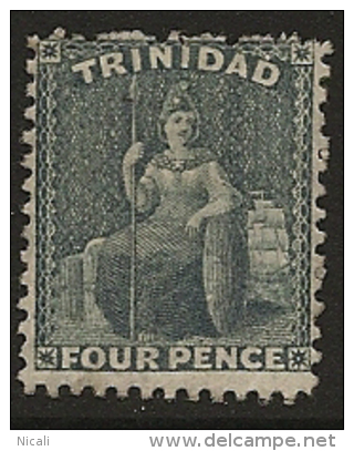 TRINIDAD 1863 4d Grey Britannia SG 71a M OJ156 - Trinidad Y Tobago