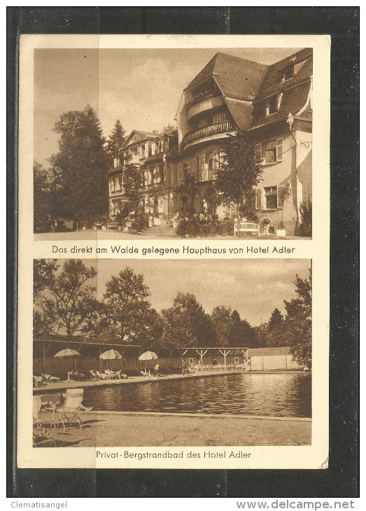 192 * HINTERZARTEN * HOTEL ADLER MIT BERGSTRANDBAD * INMITTEN HERRLICHER TAN NENWÄLDER * SONDERSTEMPEL 1939  **!! - Hinterzarten