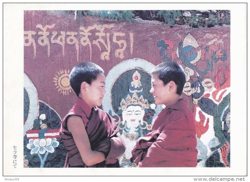 China - Two Lamas At Sera Monastery, Lhasa, Photo By Iwasa Manpei, Japan's Postcard - Tibet