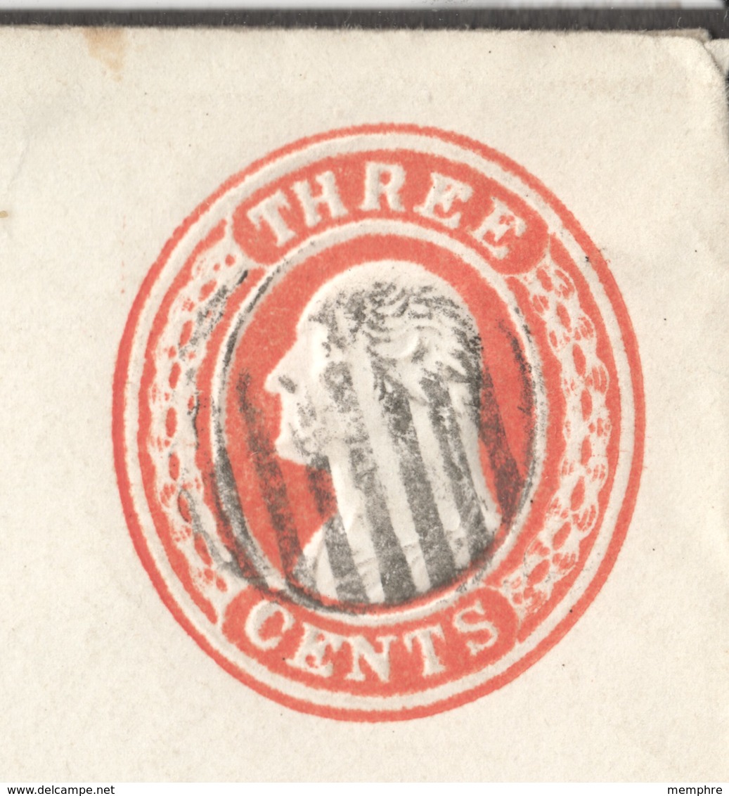 1861  Threee Cent Washington Prestamped Envelope New Haven CT To Cleveland OH    Sc U5   CV $900 - ...-1900