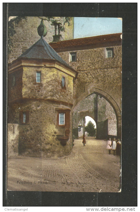 202 * FRIEDBERG IN HESSEN * AM HINTEREN BURGTOR * 1912 BAHNPOST **!! - Friedberg