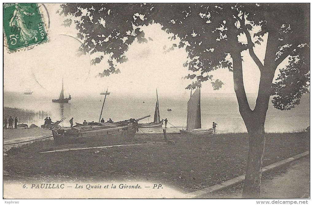 6. PAUILLAC : Les Quais Et La Gironde - Cachet De La Poste 1908 - Pauillac