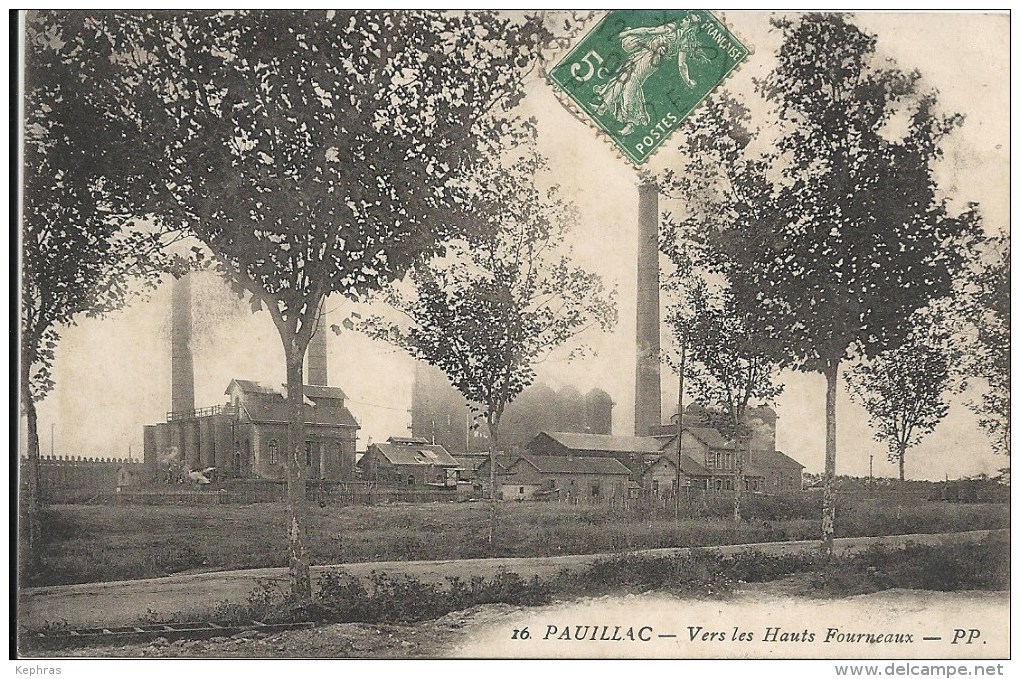 16. PAUILLAC : Vers Les Hauts Fourneaux - Cachet De La Poste 1908 - Pauillac