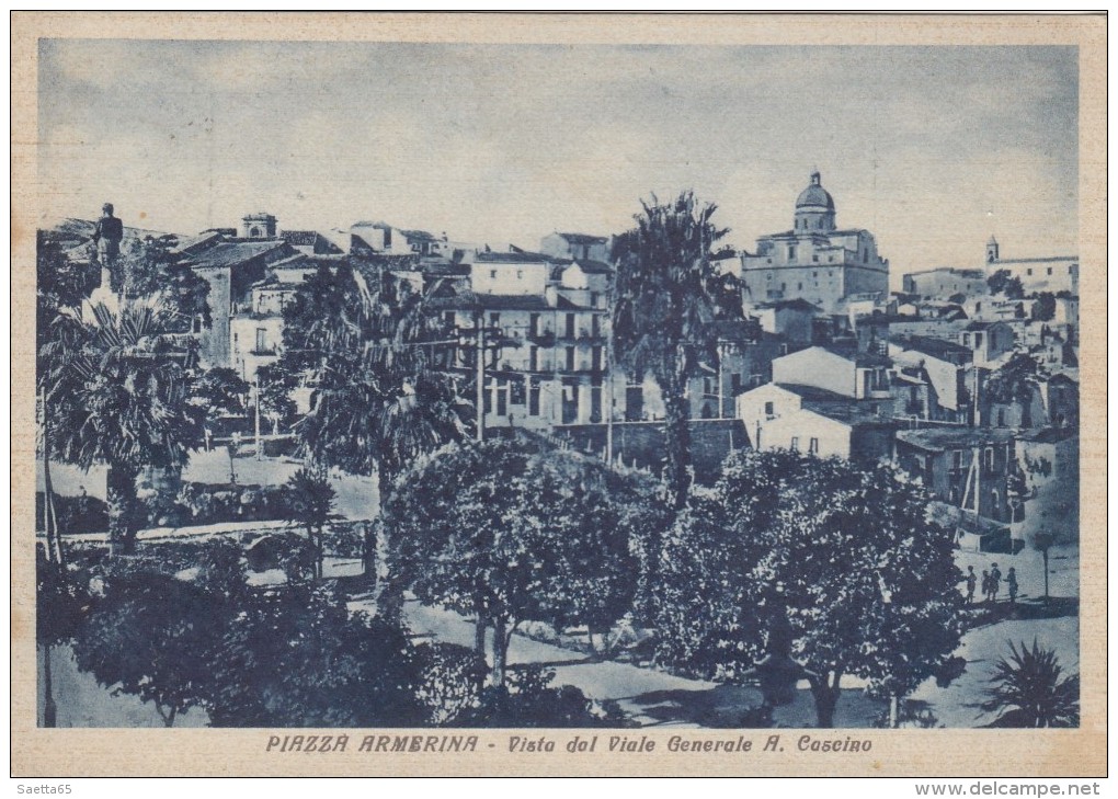 Piazza Armerina    -veduta 1930-40-50 - Enna