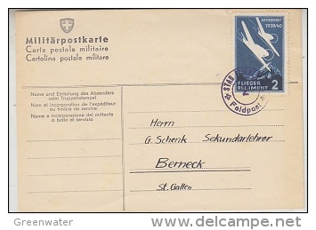 Switzerland 1939 Military Postcard To St. Gallen  (22017) - Documenten