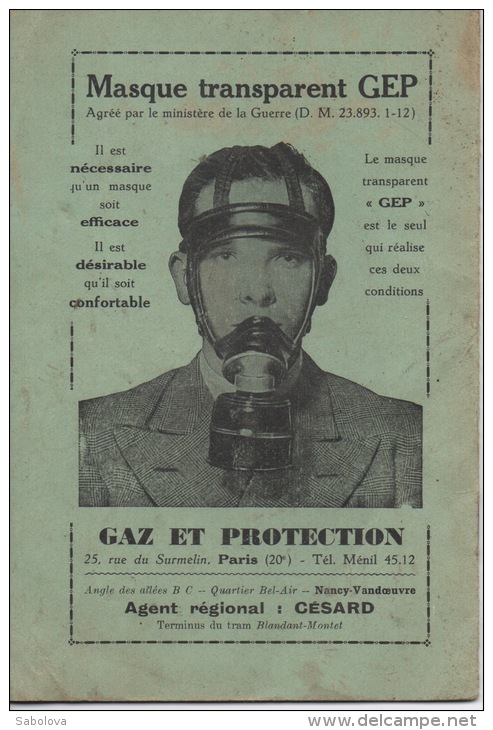 Guerre 1939/1945 Militaria 18 P Fascicule Gaz De Combat 1936 Défense Passive - Non Classés