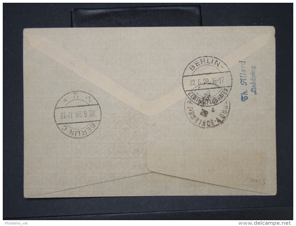 SUEDE-Enveloppe Par Avion De Stockolm Pour Paris En 1929    Aff Plaisant  à Voir    P5780 - Cartas & Documentos