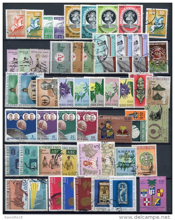 Haïti                          Collection de plus de 600 timbres différents avec des PA, 12 scans