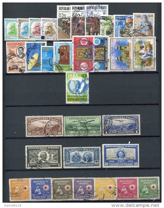 Haïti                          Collection de plus de 600 timbres différents avec des PA, 12 scans