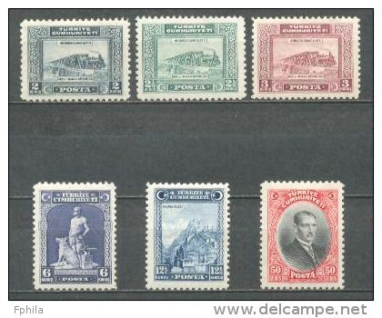 1929 TURKEY LONDON PRINTING FIRST POSTAGE STAMPS WITH LATIN CHARACTERS ONLY MH * - Ongebruikt