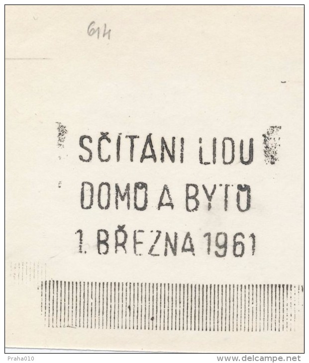 J1775 - Czechoslovakia (1945-79) Control Imprint Stamp Machine (R!): Census, Houses And Flats; 1.III.1961 (CZ) - Proofs & Reprints