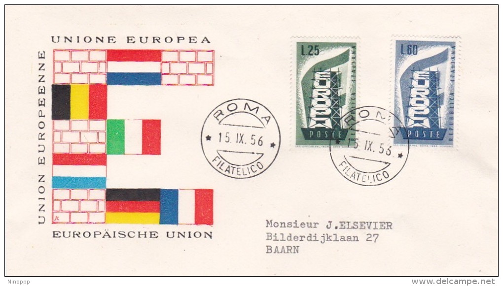 Italy 1956 Europa FDC - 1956