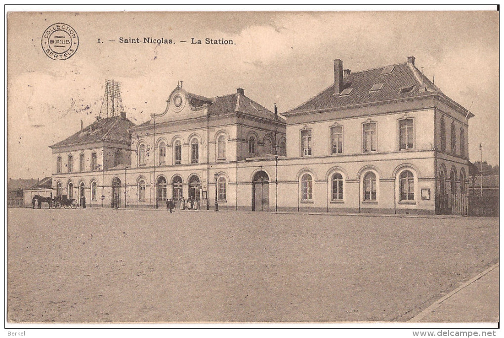 SAINT NICOLAS Sint-Niklaas La Station Feldpost 30.12.1914 Met Stempels Re747 /d5 - Sint-Niklaas