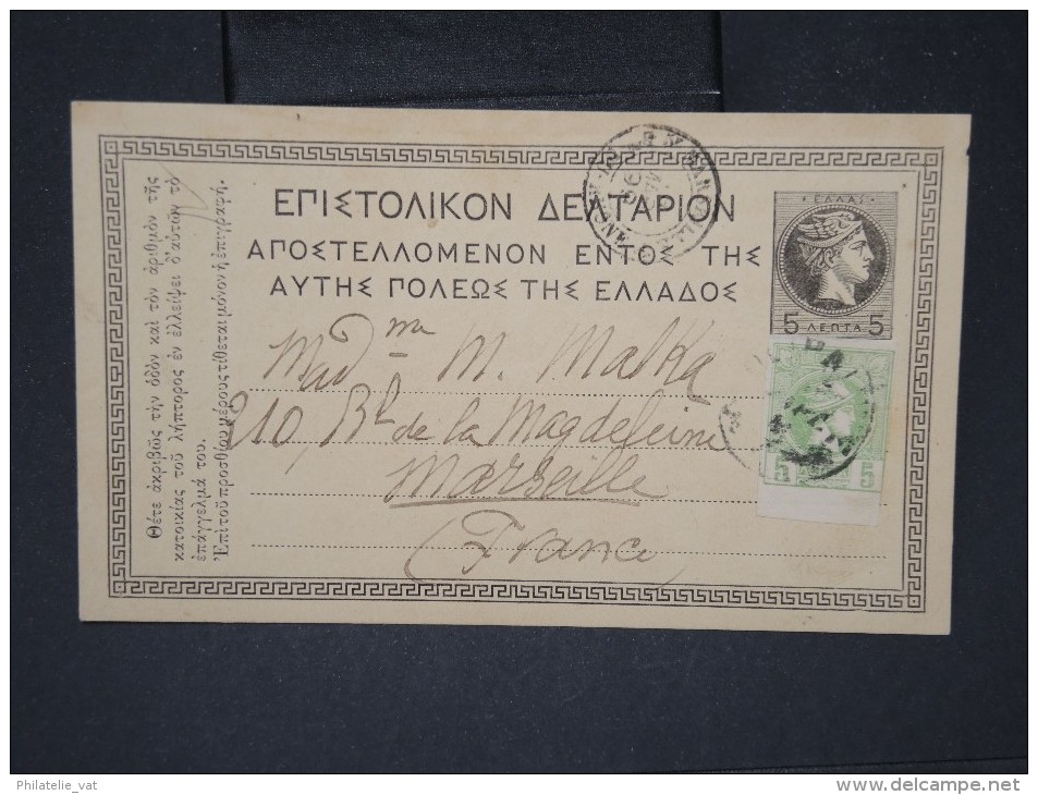 GRECE-Entier Postal  Pour Marseille En 1899  Type Mercure Avec Complement  à Voir  P5792 - Entiers Postaux