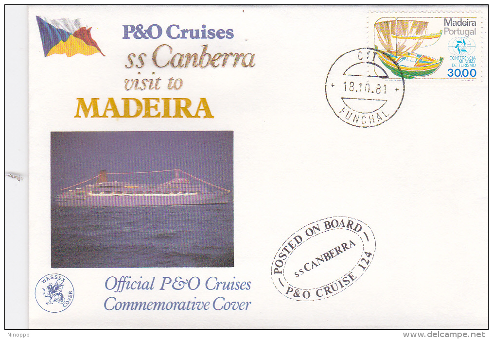 Portugal 1981 P&O Cruises Ss Canberra Visit To Madeira Souvenir Cover - Storia Postale