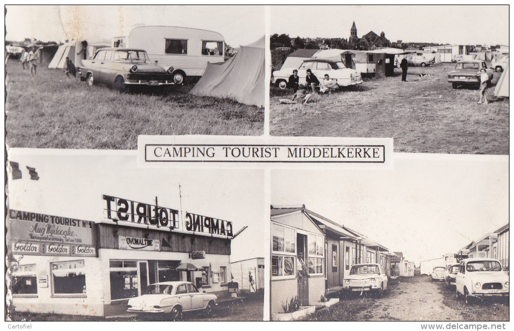 MIDDELKERKE-WILSKERKE-CAMPING-TOURIST-MEERZICHT-AUTO-CARAVAN-PRACHTIGE ANIMATIE-VERZONDEN-1967-ZIE 2 SCANS-TOP ! ! ! - Middelkerke