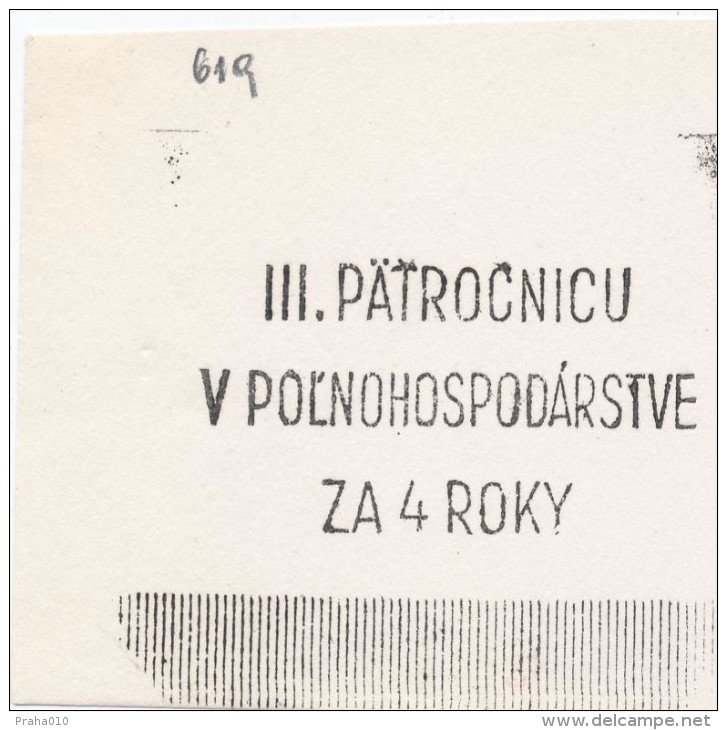 J1786 - Czechoslovakia (1945-79) Control Imprint Stamp Machine (R!): III. Five-Year Plan In Agriculture For Four Years - Proofs & Reprints