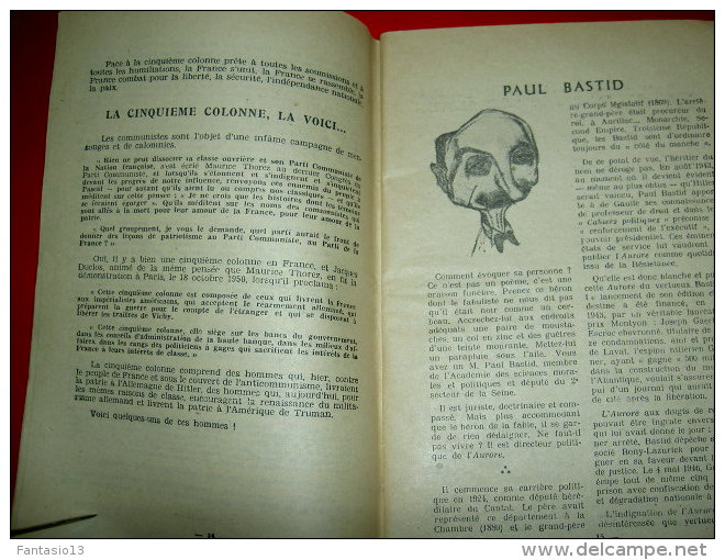 La Cinquième Colonne ,la Voici ! Plaquette Parti Communiste Années 50 /Politique Après-guerre  De Gaulle Daladier .... - History