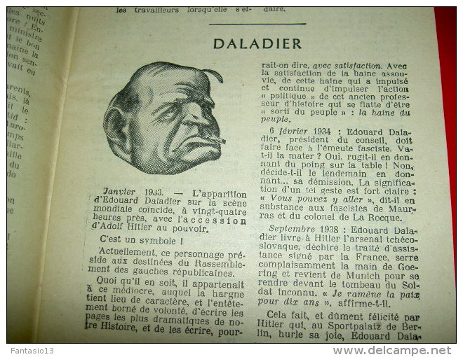 La cinquième colonne ,la voici ! Plaquette Parti Communiste Années 50 /Politique après-guerre  De Gaulle Daladier ....