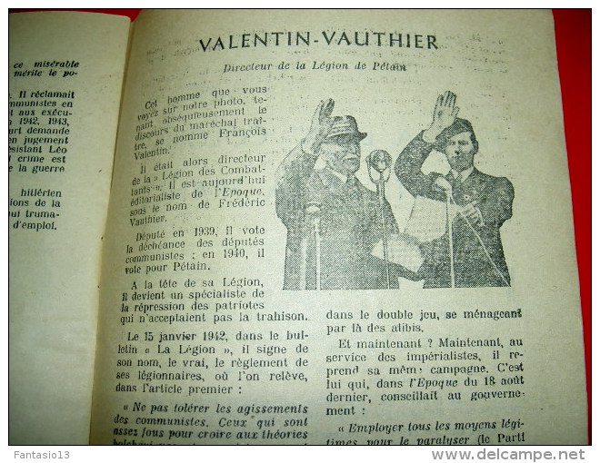 La cinquième colonne ,la voici ! Plaquette Parti Communiste Années 50 /Politique après-guerre  De Gaulle Daladier ....