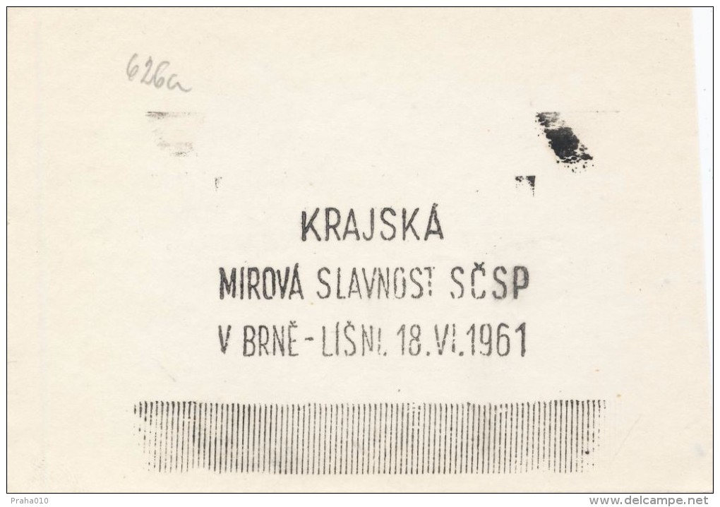 J1801 - Czechoslovakia (1945-79) Control Imprint Stamp Machine (R!): Regional Peace Celebration SCSP; Brno 1961 - Proofs & Reprints