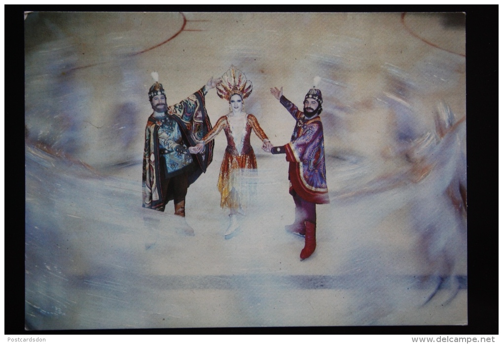 FIGURE SKATING - Old  Postcard -  Ukrainian Ensemble ICE BALLET - 1990 - Pattinaggio Artistico